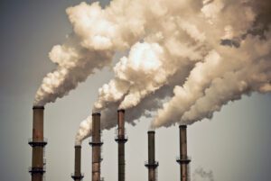 USA, Florida, Industrial smokestacks